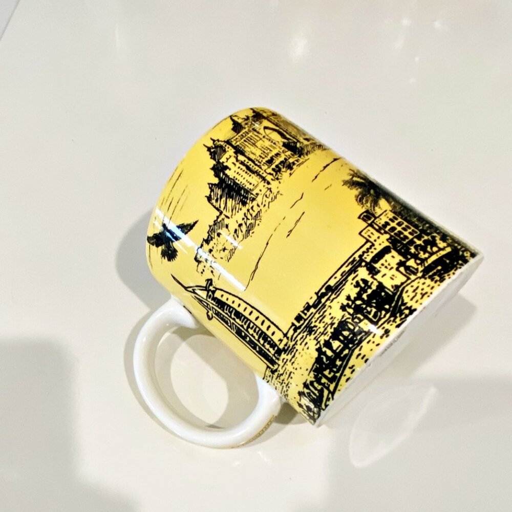 Dubai Coffee Mug Fantasy Land Gift Brand Golden Yellow Black - Picture 4 of 7